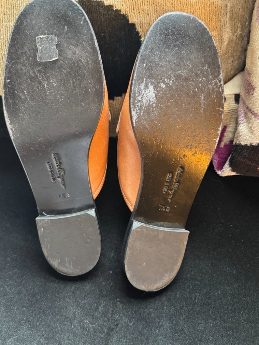 Salvatore Ferragamo Leather Tan Viggio Mules/Slides/Loafers Size 7.5C - Picture 3 of 6
